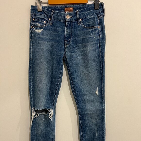 MOTHER The Looker Getting Rowdy Distressed Skinny Jeans sz 25 - Picture 1 of 5